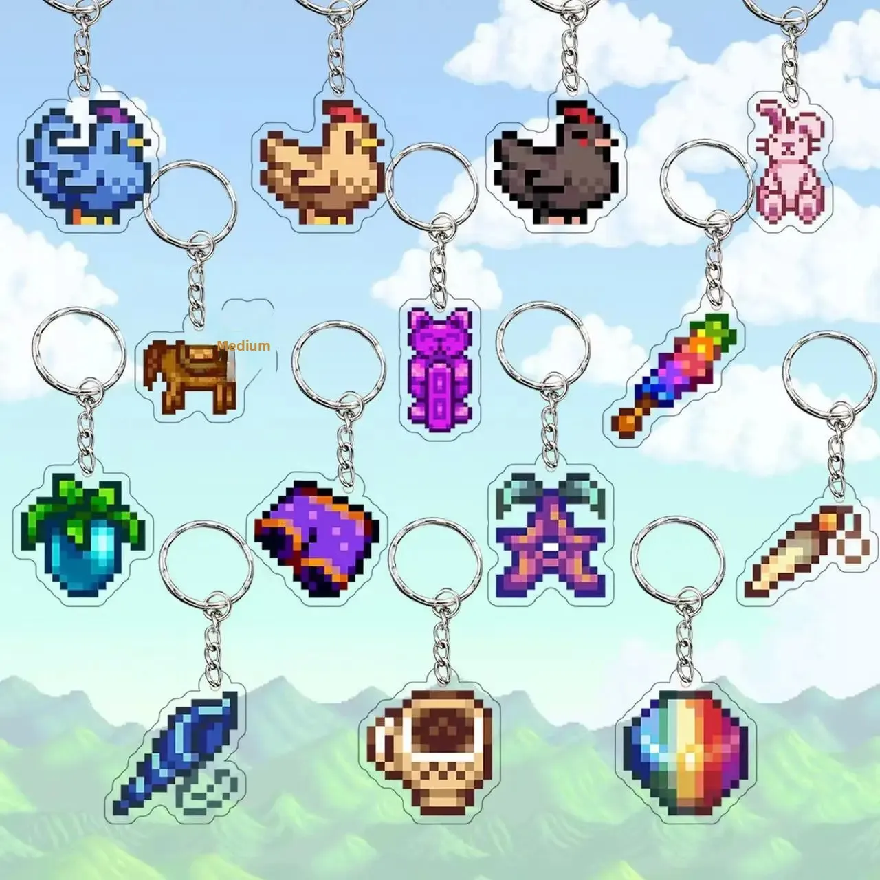 سلسلة مفاتيح مصنوعة من الأكريليك قلادة لعبة تحت عنوان سلسلة المفاتيح Starbound Valley اليدوية كيرينغ مجوهرات الإكسسوار من البر الرئيسى للصين #1