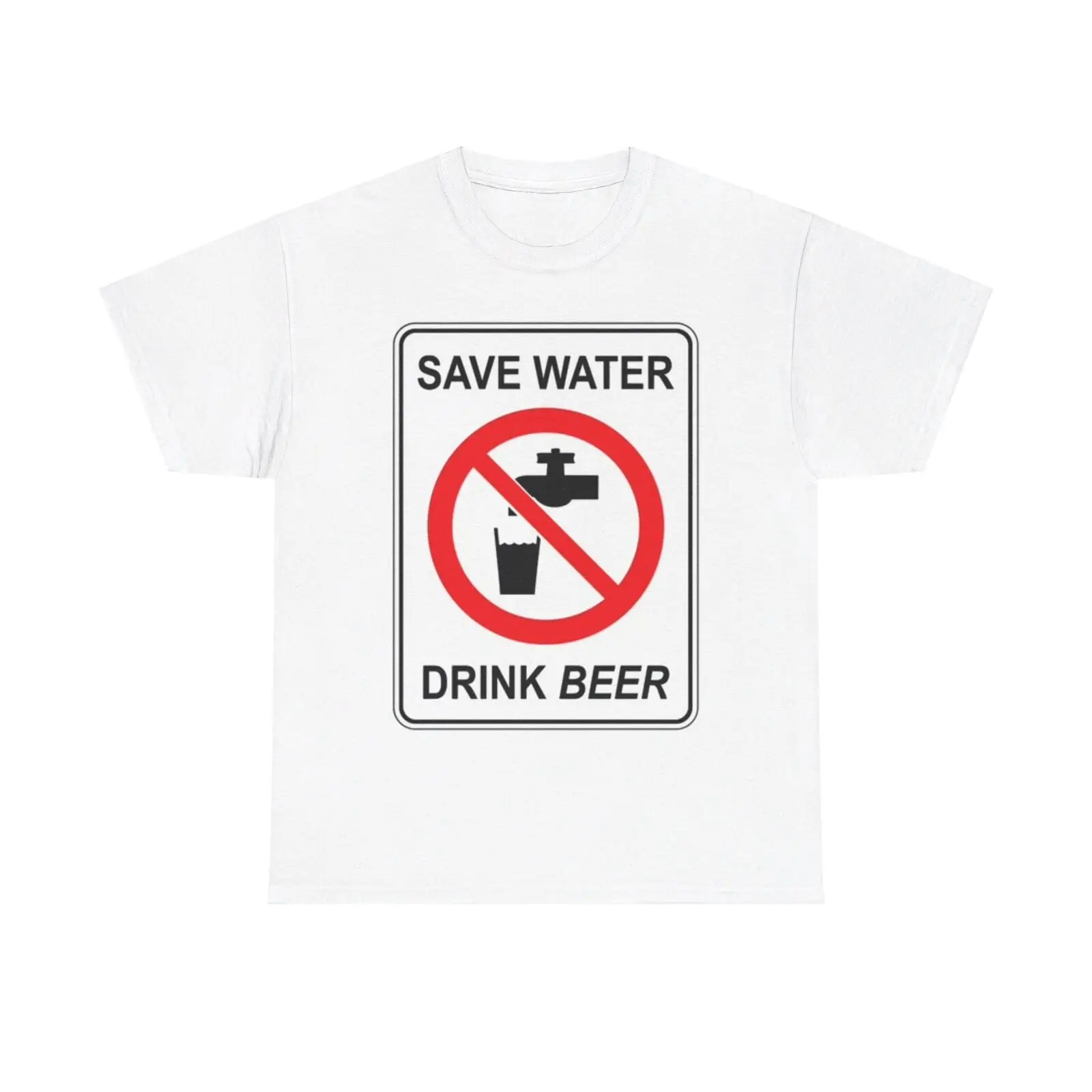 Save Water Drink Beer T Shirt Funny Heavy Cotton