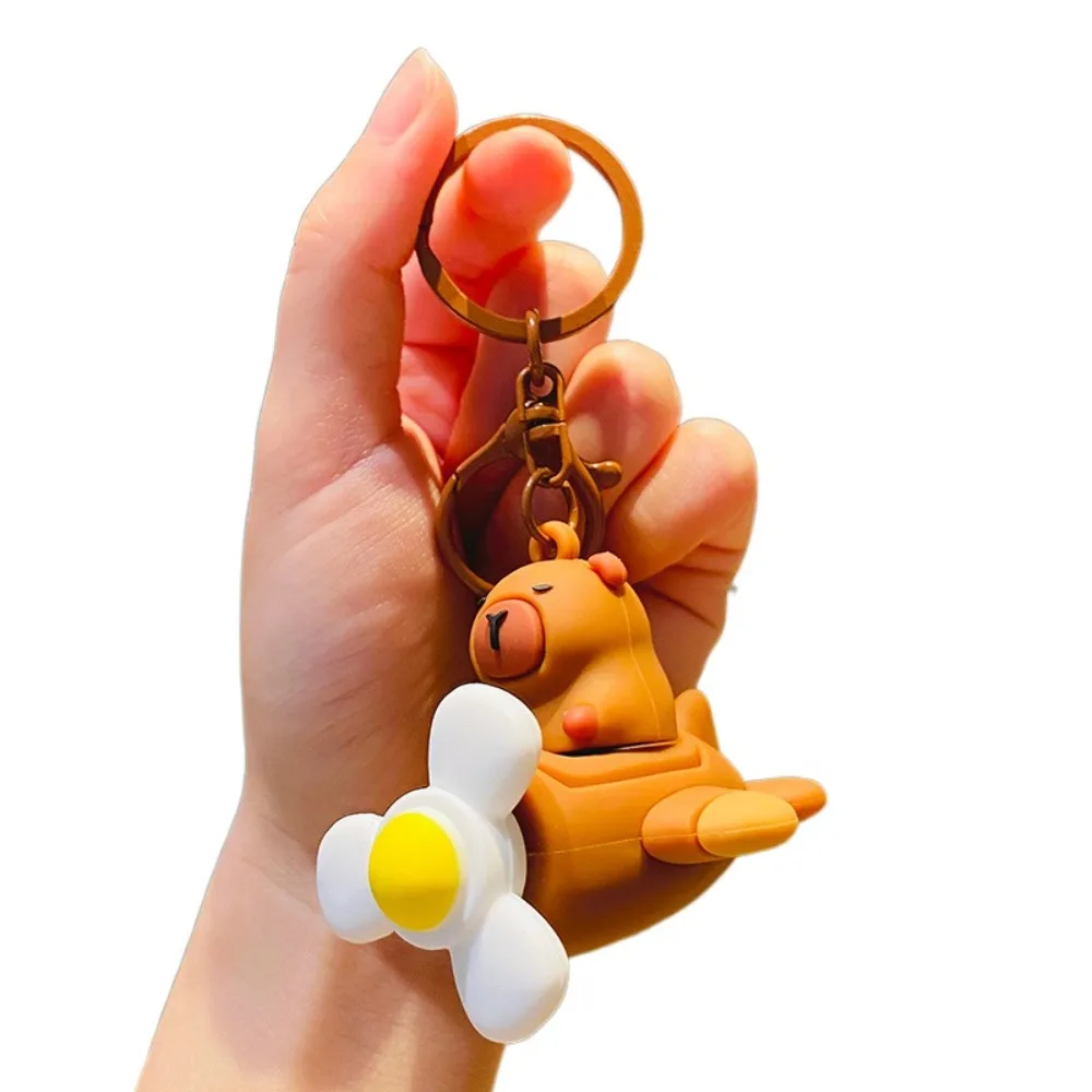 Cartoon Capibala Capybara Keychain Happy Spin Aircraft Propeller Capybara Keyring Funny Jewelry Gift