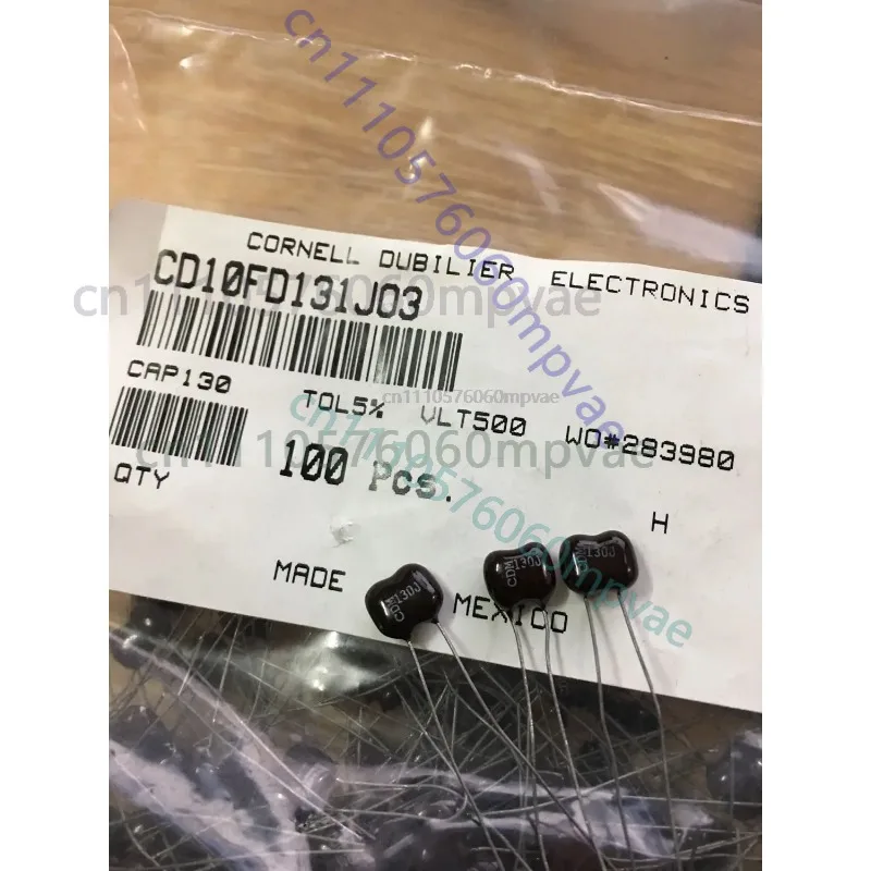 

20/50 шт. CD10FD131J03 500V130PF, 500V150PF, 500V100PF CDM серебряные слюдяные конденсаторы