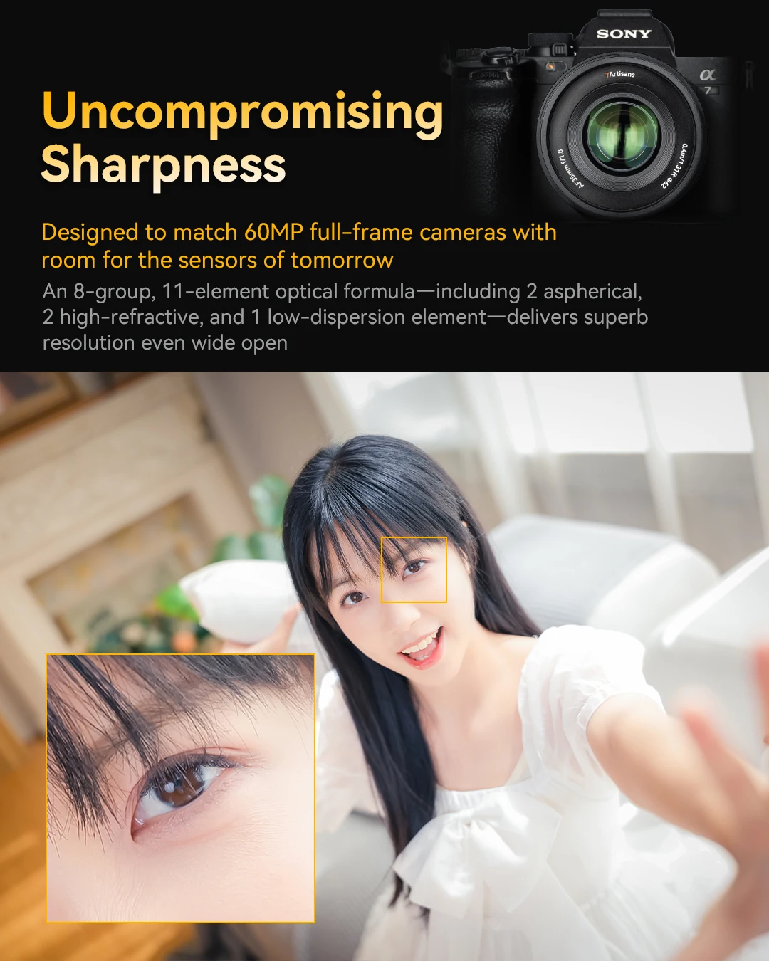 7artisans AF 35 mm F1,8 Vollformat-Prime-Kameraobjektiv mit großer Blende für Porträtfotografie mit Sony E Nikon Z Lumix L-Mount – Detail 6
