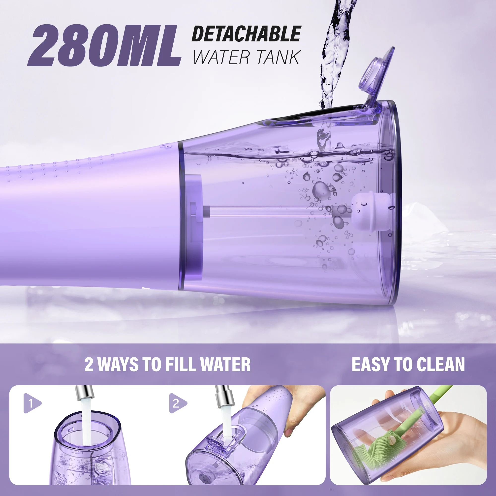 Oral Irrigator Portable Dental Water Flosser Thread Teeth Pick Mouth Washing Machine Rechargeable IPX7 Waterproof Teeth Cleaner