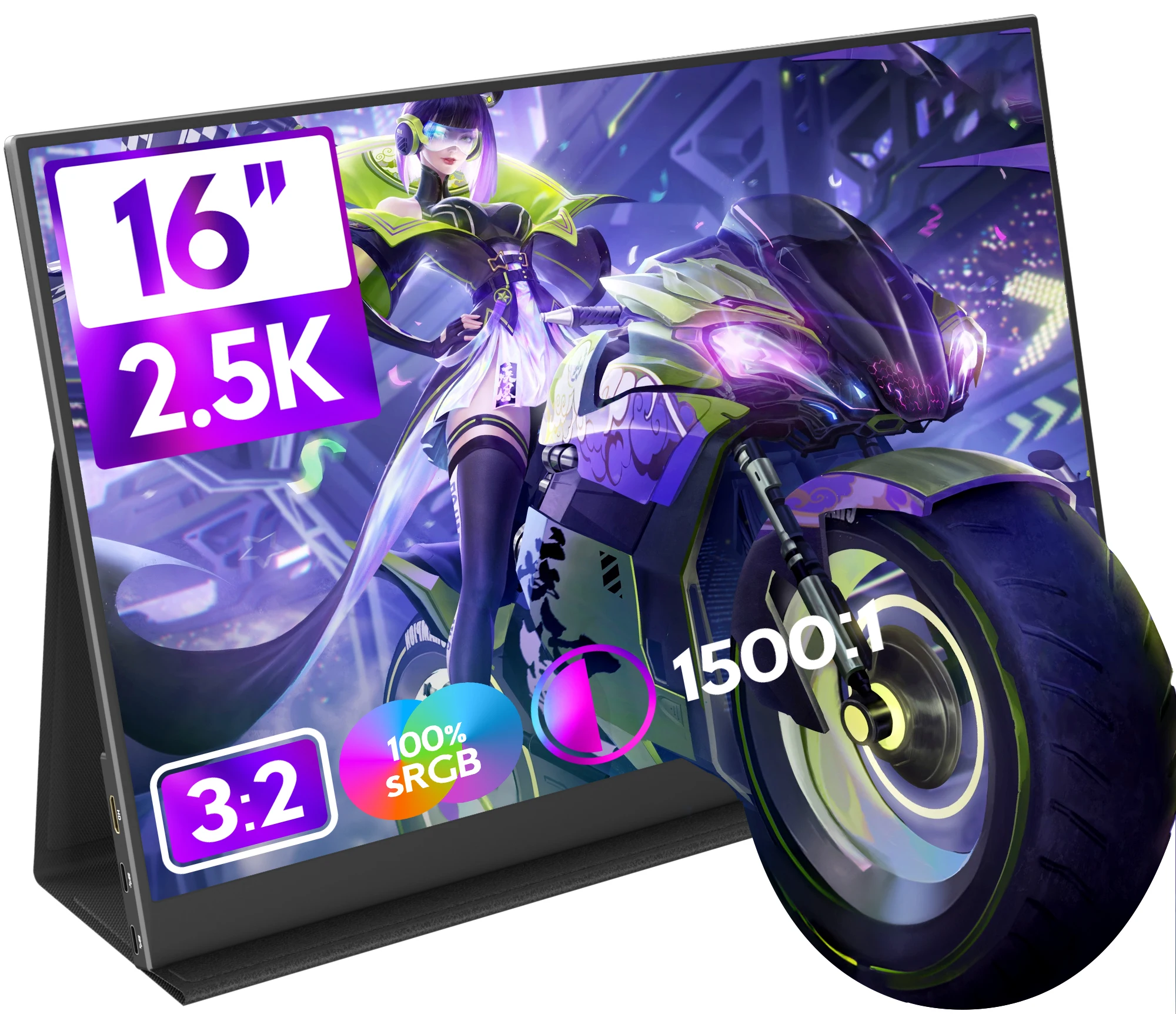 شاشة Amoudo 16 بوصة 2.5K محمولة 2560X1600 100 Adobe SRGB شاشة عرض ألعاب لأجهزة الكمبيوتر المحمول Mac Phone Xbox PS4/5 Switch #1