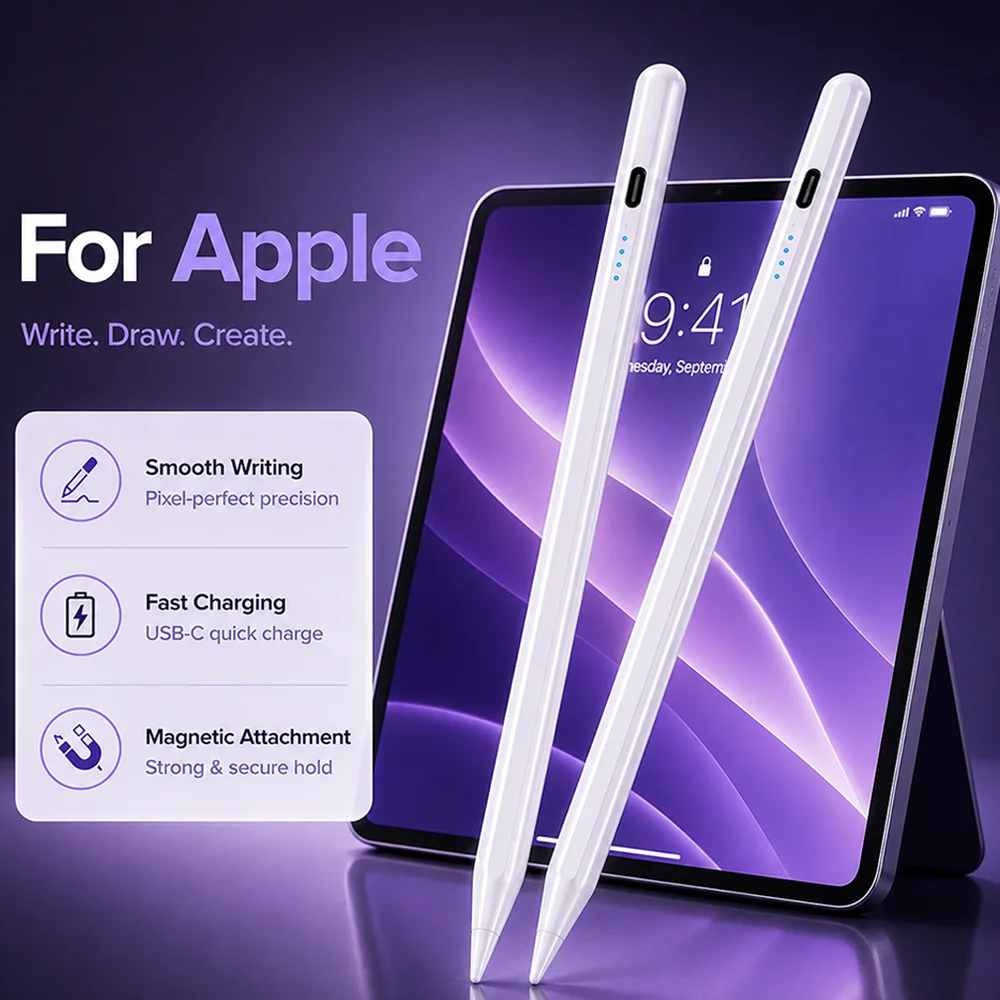 Stylus Pen for Apple IPad 11th A16 Capacitive Stylus with Palm Rejection for IPad 10/9/8/7th Gen Pro 13 M4 Air M2 Mini 7 6 Pen