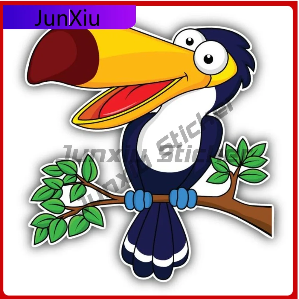 

Funny Toucan Bird Cartoon Car Vinyl Sticker Scratch-proof Exterior Decal Suv Bumper Laptop Sticker Funny Office Decoration Pvc