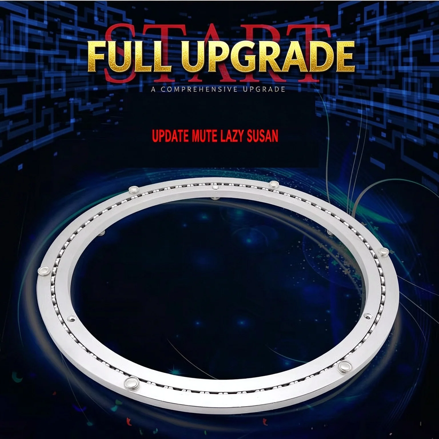 HQ MS01 Mute Strap Lazy Susan Level Design Round Turntable Smooth Table Swivel Plate Rotating Aluminium Alloy Lazy Susan Bearing