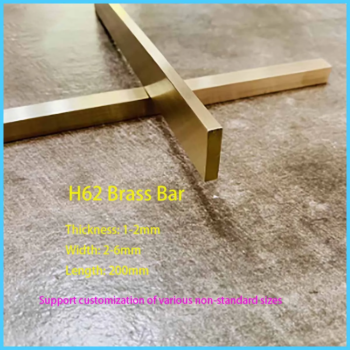 Custom Cut H62 Brass Solid Strip 200mm Length, Pure Copper Square & Flat Bar for Jewelry Making