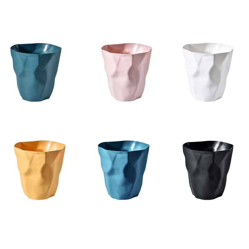 Nordic Irregular Trash Can Modern Solid Color Plastic Garbage Rubbish Bin Waste Basket Basin Bucket Flower Pot