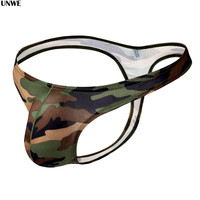 Personality Mens Sexy U Pouch Thong Camouflage Underwear Male Penis Convex Low Rise G-String M-XL