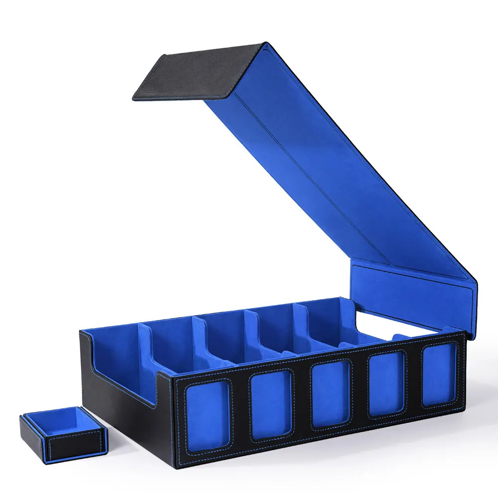 Scatola porta carte collezionabili con vetrina e vassoio per dadi, custodia per mazzi con coperchio rimovibile; 3900+ scatola per mazzi di carte per CCG TCG