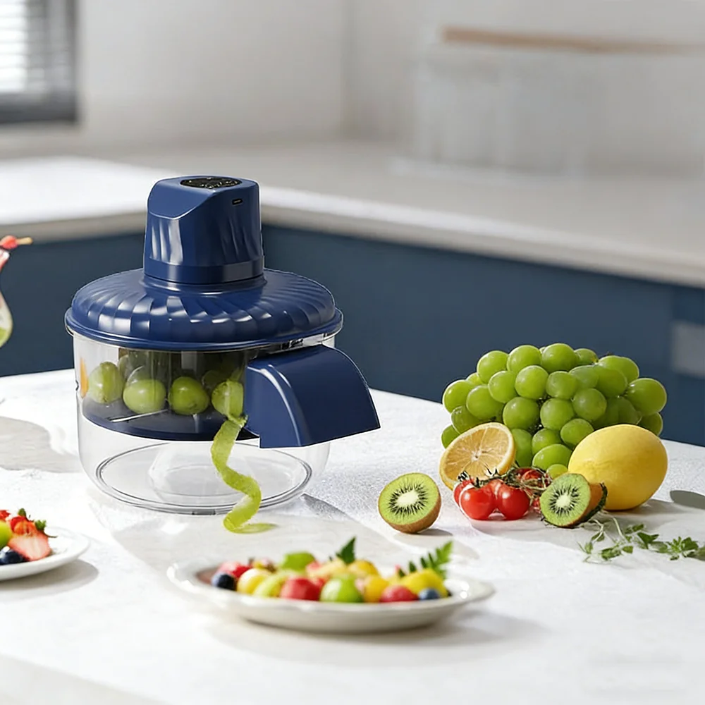 Automatic Fruit Peeler Intelligent Peeling Machine Electric Portable Wireless Grape/tomato/Garlic Peeler for Home Fast Kitchen