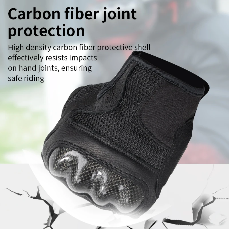 SFK Full Finger Motorcycle Gloves Carbon Fiber Riding Protection Summer Mesh Breathable Non-slip Wear-resistant Riding Equipment