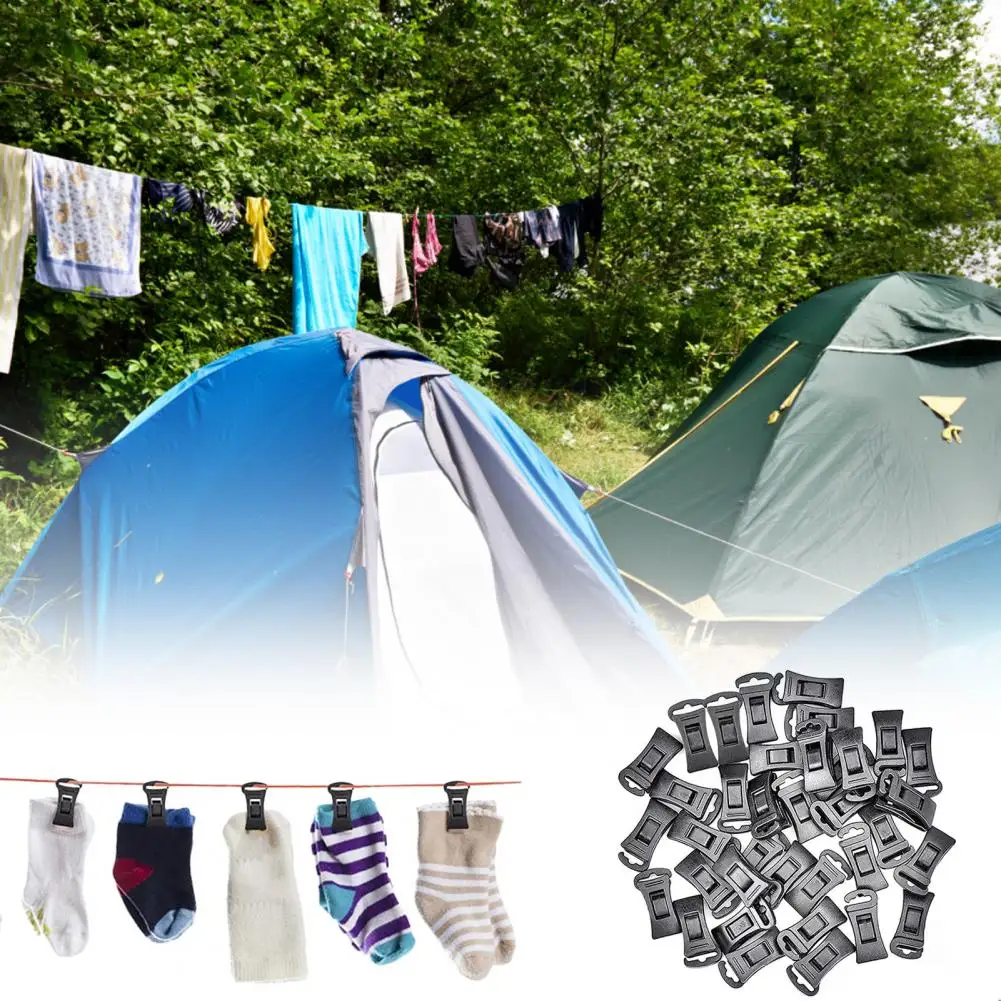 Durable Sock Clip 60pcs Clothesline Sock Clips Set Portable Laundry Dryer Holders Multi-purpose Hanging Underwear for Washing
