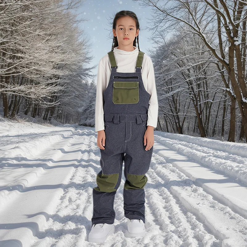 

2025 New Winter Boys Girls Windproof Waterproof Thermal Children‘s Snow Pant Winter Breathable Wear Resistant Snowboard Clothing