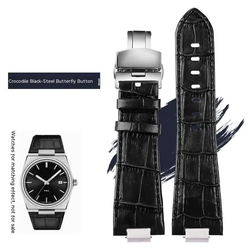 For Tissot 1853 Super Player PRX Series T137.410/T137.407 Genuine Leather Watchband T137 Men's Raised Leather Watch Strap 12mm image 3