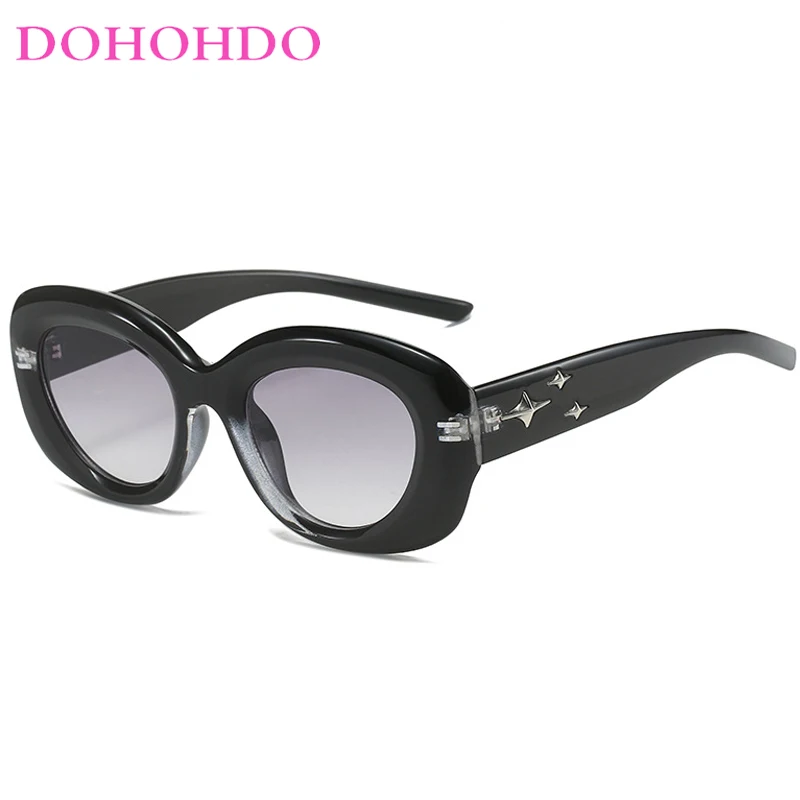 

DOHOHDO Fashion New Oval Thick Frame Sunglasses Women Fashion Street Photo Men Sun Glasses Vintage Outdoor Eyewear UV400 Glasses