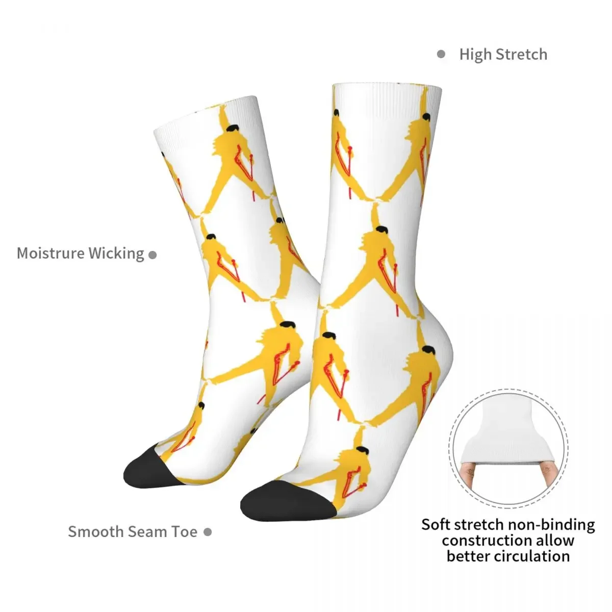 Freddie Mercury Queen Socks Harajuku Super Soft Stockings All Season Long Socks Accessories for Man's Woman's Birthday Present