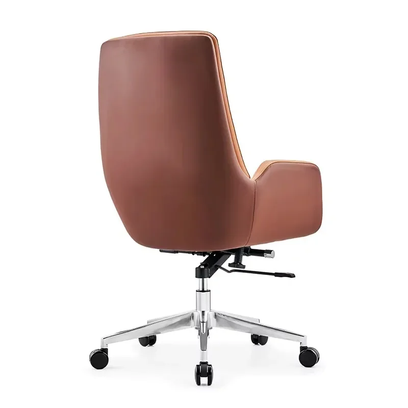 Manager Swivel Executive Orange Leather Office Visitor Meeting Chairs for Home Office Use