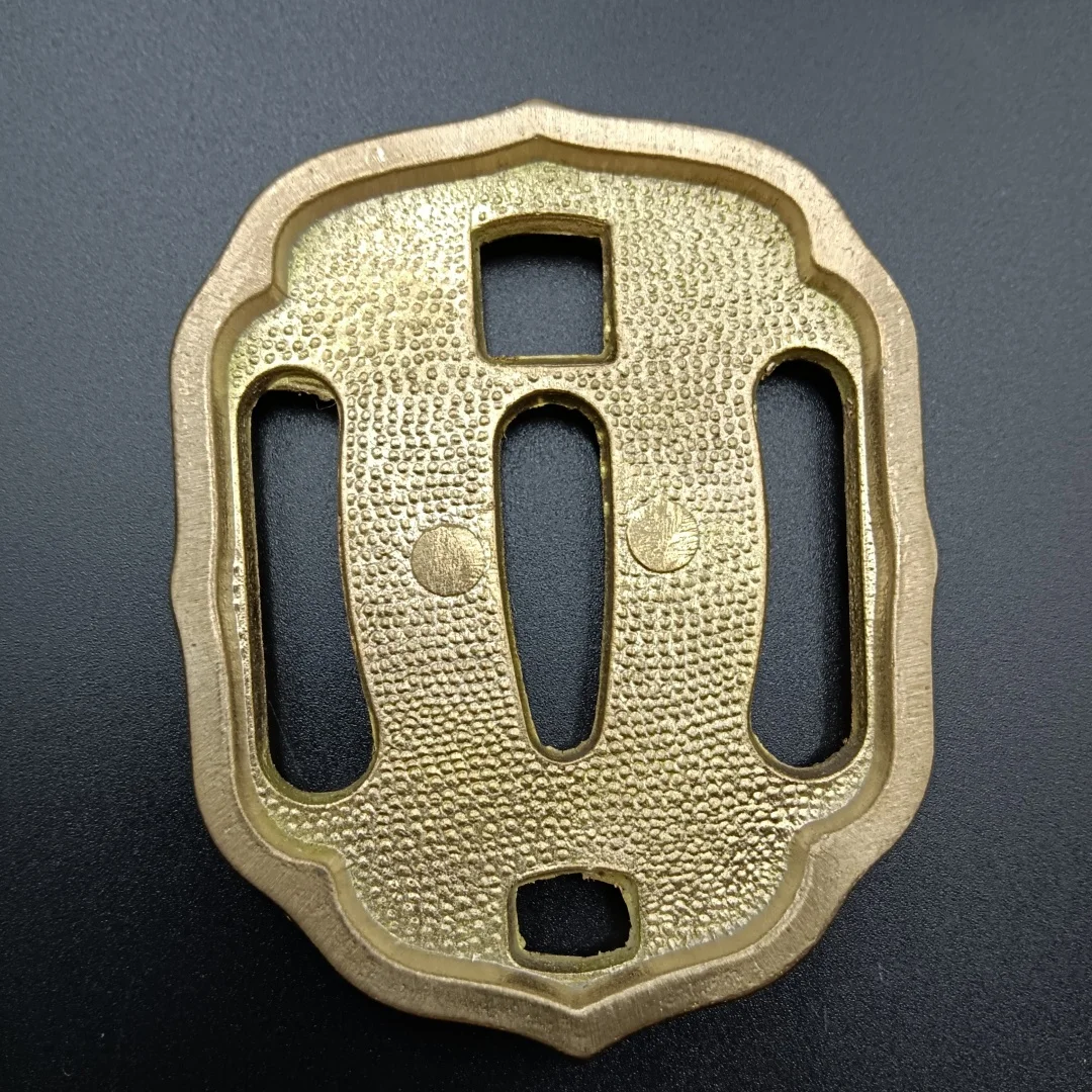 Rare Japanese Brass Tsuba Guard For NCO Sword Katana Part Handguard New