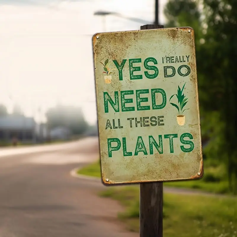 Garden Signs Vintage Metal Signs Hippie Garden Decor - Sometimes I Wet My Plants Sign - Garden Metal Signs Outside Gardening Sig