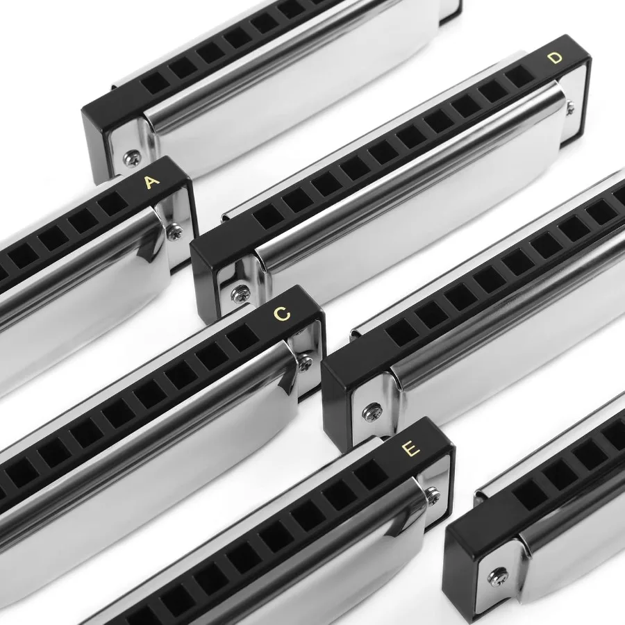 East top Harmonica ensemble de 7 10 trous 7 couleurs Diatonic Blues Harmonica ensemble pour adultes professionnels et étudiants comme cadeau Perf