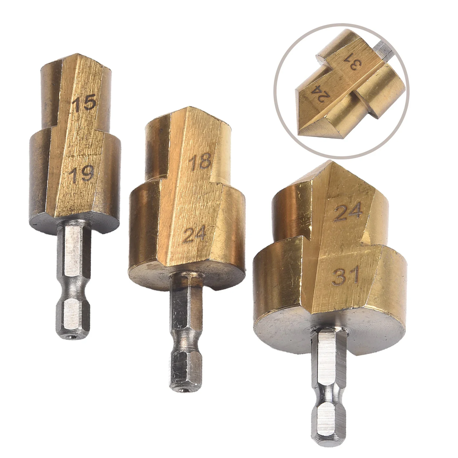 3pcs PPR Lifting , Stepped Drill Bit, Hexagon Shank Water Pipe Connection Tool 20/25/32mm,full Open Process