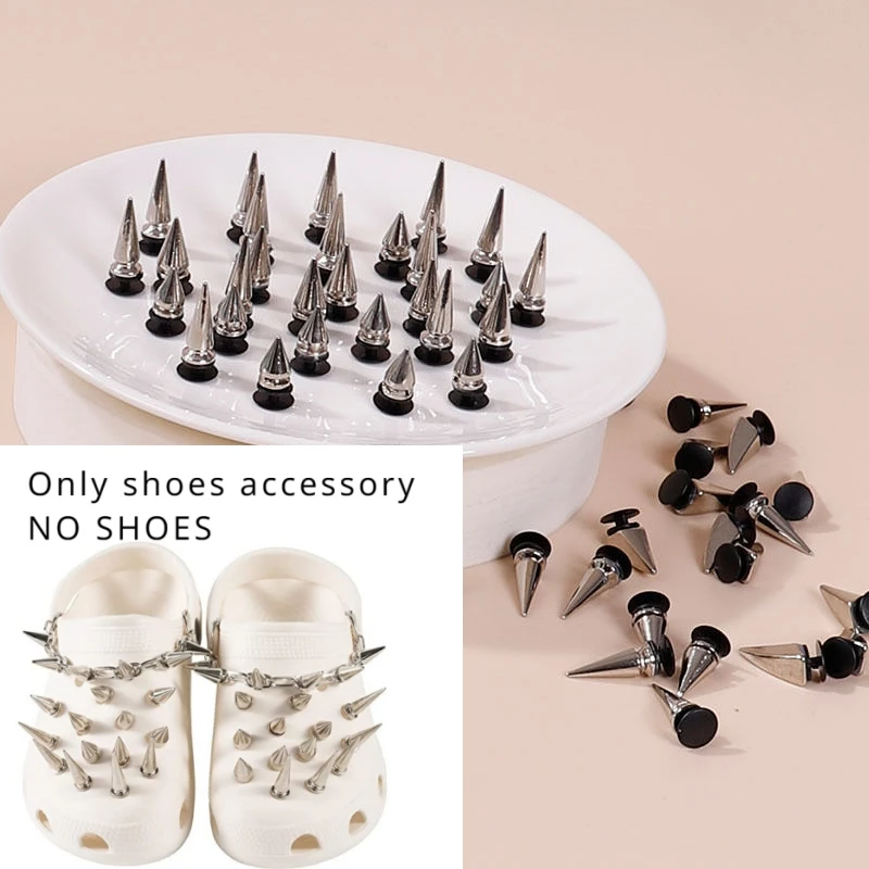 

pointed nails rivets DIY creative shoe buckle Retro metal punk hole shoes decorative punk styles slipper shoes accessory