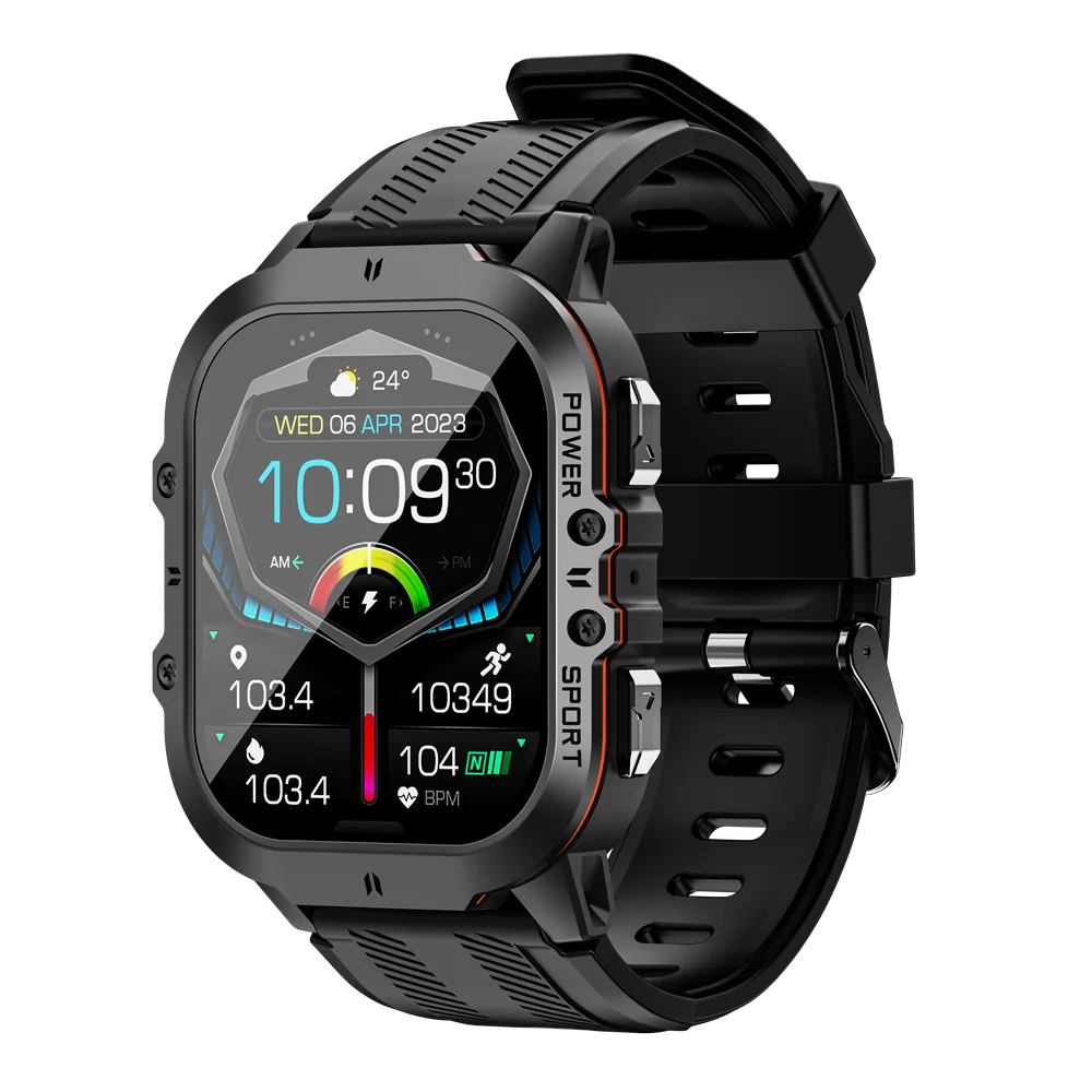 New C26 Smart Watch 100+ Sports Modes Bluetooth Call Smartwatch 1.96" AMOLED Display 1ATM Waterproof Outdoor Military Wristwatch 1