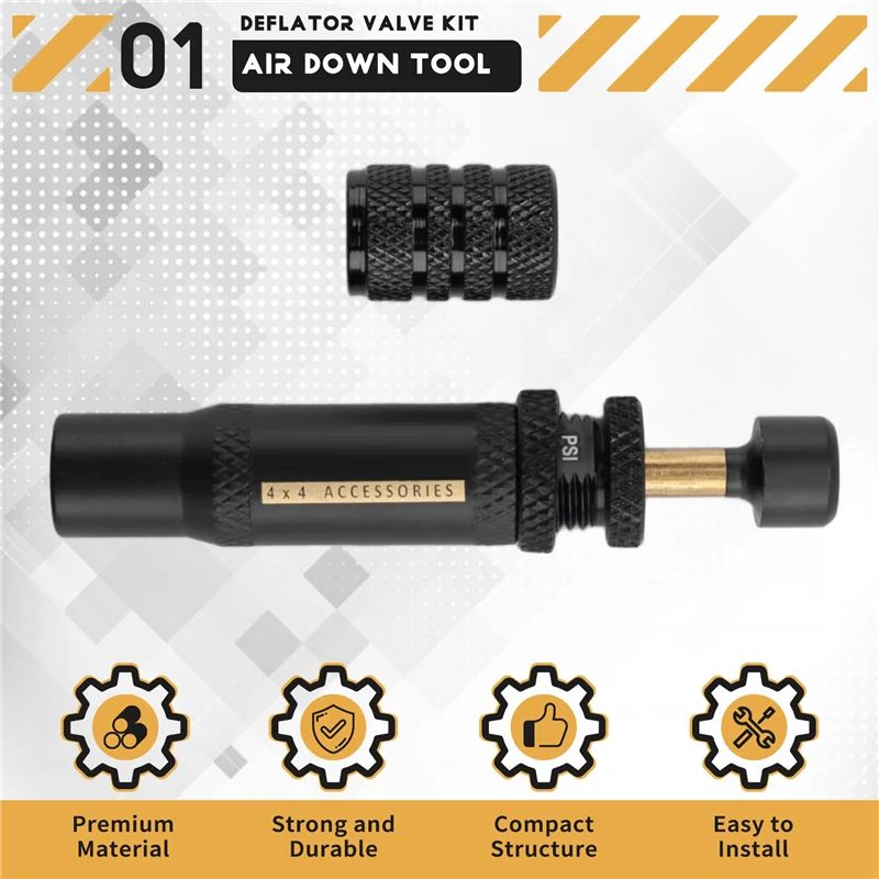 

【Promotion】Adjustable Auto-Stop Tire-Deflator Valve Kit (10-30 PSI) 4 PCS Screw-On Tyre Air Down Tool For Vehicles Motorcycle