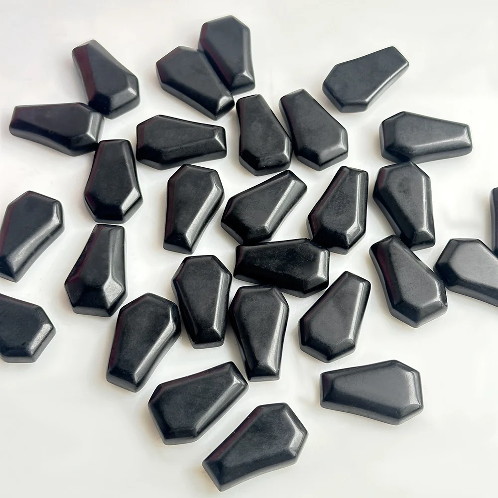 5/10/15pcs Black obsidian Crystal semi-precious stone mini coffin board, crystal jewelry, crystal Rough stone, preferred home of