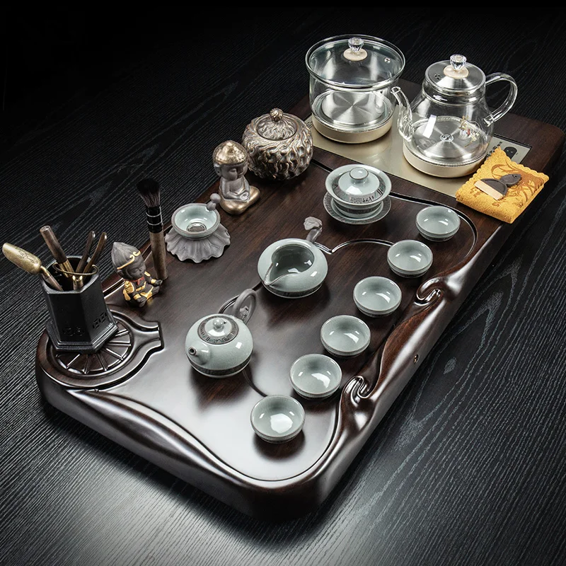 Hospitality Serving Tea Tray Wooden Decorative Luxury Accessories Drainage Chinese Tea Tray Living Room Bandejas Home Products
