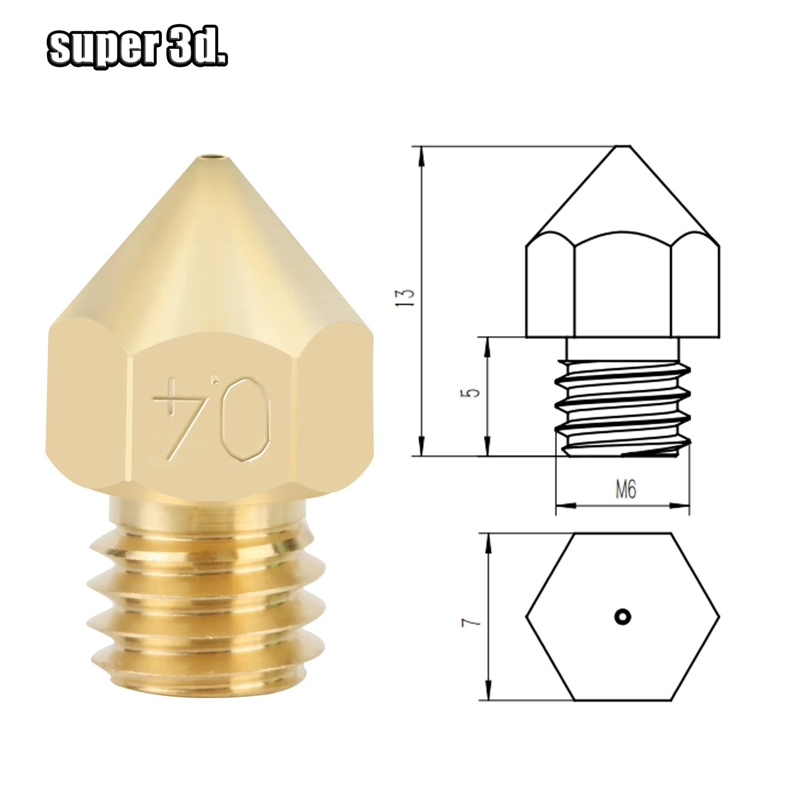 CHT MK8 Nozzle 0.2/0.3/0.4/0.5/0.6/0.8/1.0mm High Flow 3D Printer Accessories Brass MK7 MK8 Nozzles For Ender 3 CR10 KP3S Pro