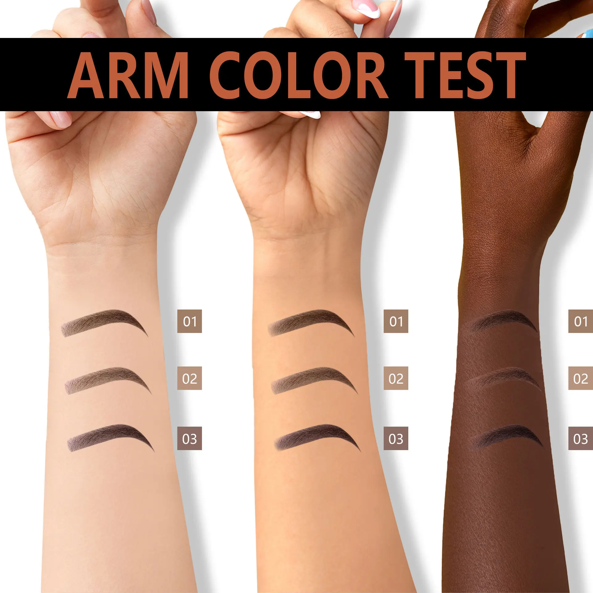 Peel Off Tattoo Brow Wenkbrauwgel Langdurig Vlekvrij Waterdicht Transpiratie Gemakkelijk te dragen 3-kleuren Wenkbrauw Tint Make-up Cosmetica