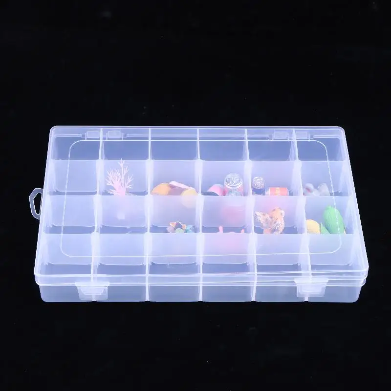 1 3Pcs Transparent Plastic Jewelry Earring Display Box Multi Grids Container 15 18 24 28 30 36 Desktop Jewelry Storage Case