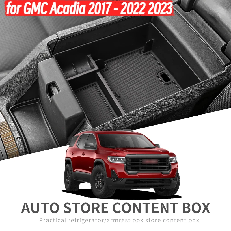 

Armrest Storage Box for GMC Acadia 2017 - 2022 2023 Car Center Console Tray Organizer Interior Accessories Tidying Black