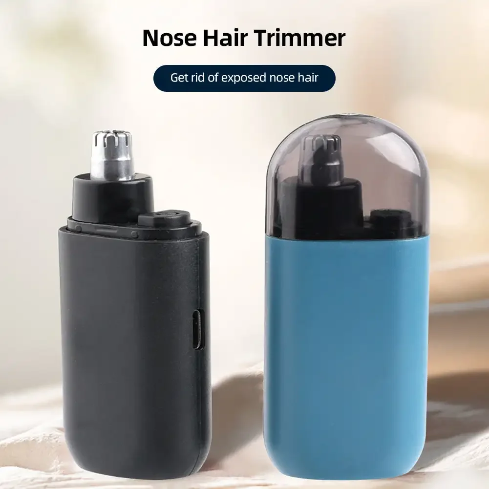 Nose Hair Trimmer Type-C Charging Rounded Arched Blade Electric Portable Men Mini Nose Hair Trimmer Face Care Kit Tools