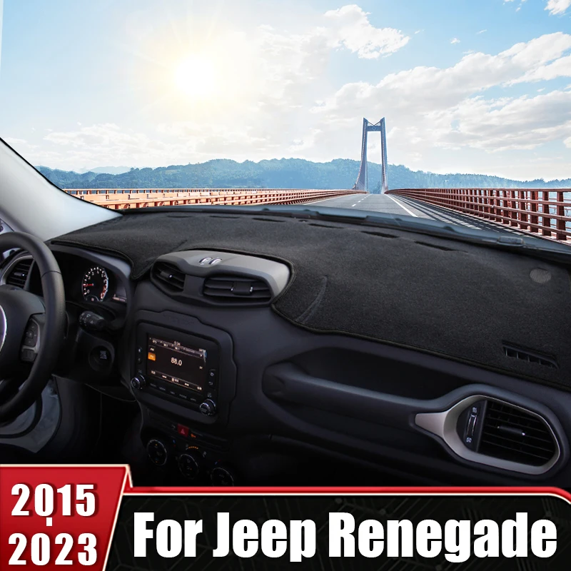 

For Jeep Renegade BU 2015 2016 2017 2018 2019 2020 2021 2022 2023 Car Dashboard Cover Mat Instrument Panel Carpets Accessories