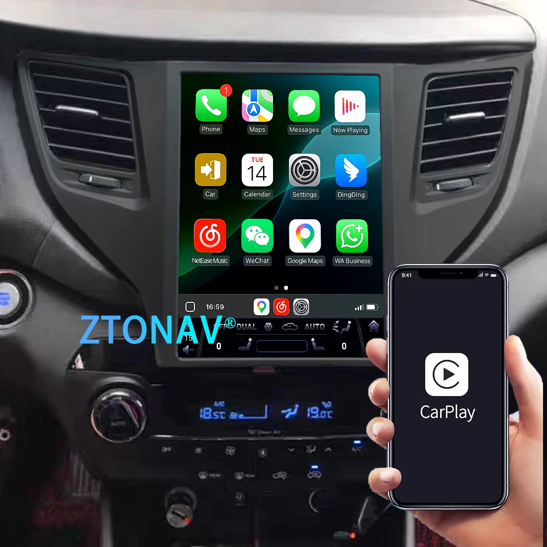 Car Stereo For Hyundai Tucson 2015 2016 2017 2018 Tesla Screen Radio Android Screen Car Media Player GPS Navi Auto Headunit
