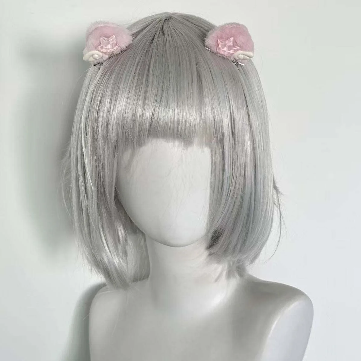 2Pcs Plush Cat Ears Shape Hair Clips Women Sweet Cute Star Angel Wing Duck Clip Hairpin Fashion Girls Headwear Hair Accessories 6