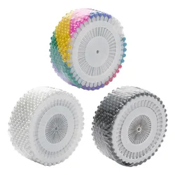 Colorful Round Pearl Head Needles Stitch Straight Push Sewing Pins For Dressmaking DIY Craft Positioning Tool Fixing Accessories