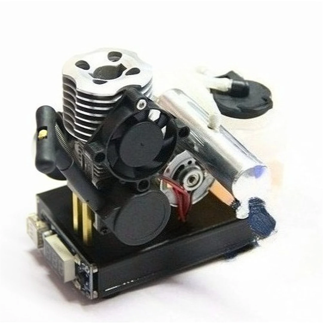 15 Level Methanol Engine Kit Generator Assembly with Starter Base Pull Start Side Exhaust Metal Engine Model Ornament Gift