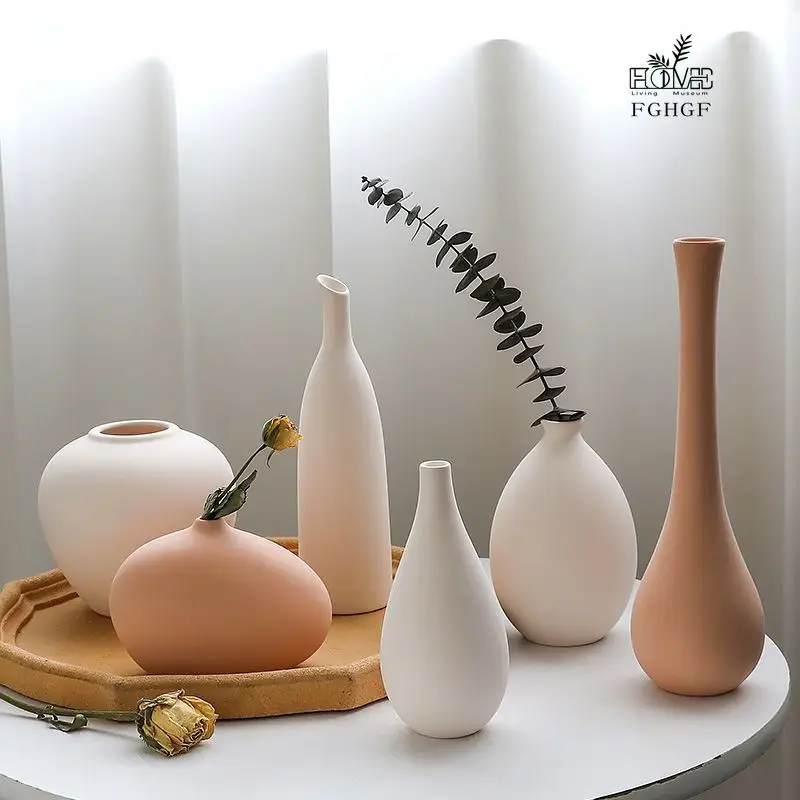 

Plain embryo ceramic vase ins style high-value dry flower arrangement wine cabinet living room decorations ornaments crafts