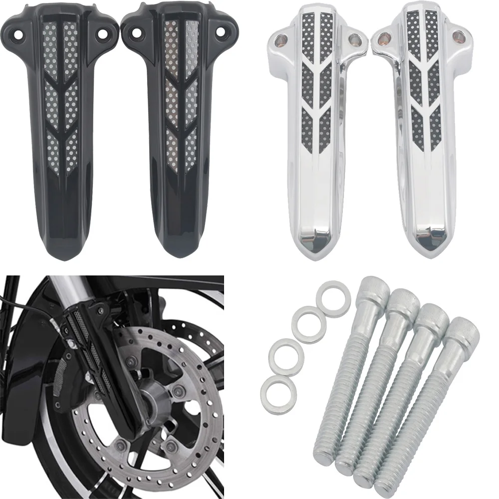 

Motorcycle Fork Protector Fits For Harley Electra Glide Road King Street Glide Ultra Classic Limited Road Glide Flh Chrome/Black