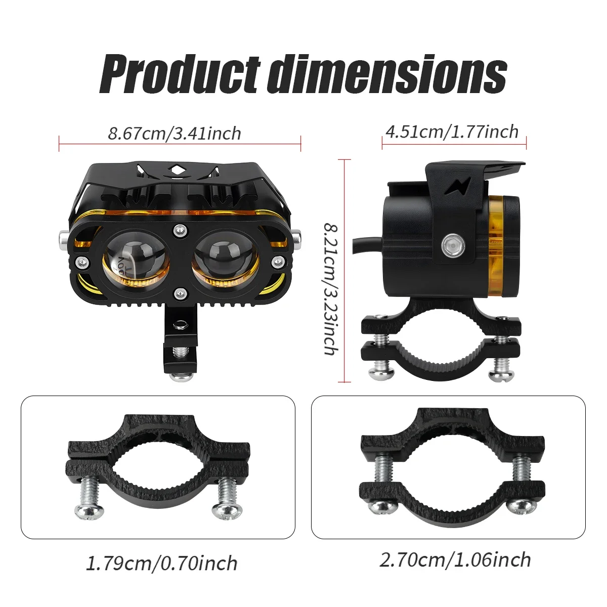 12V 24V Motorcycle LED Spotlights Waterproof Auxiliary Front Lights Suitable For Motorcycles Trucks SUVs And Boats