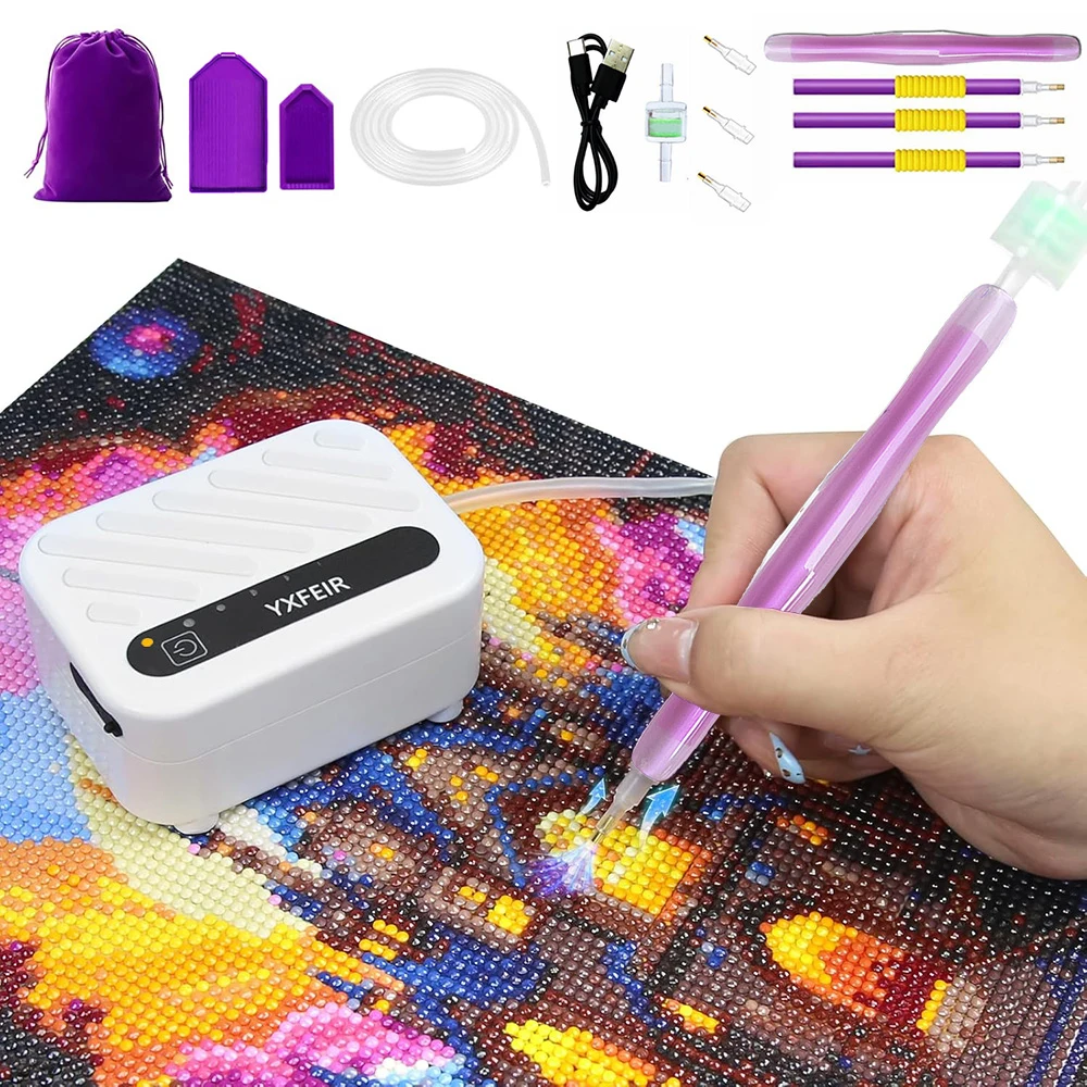 

DIY Vacuum Diamond Painting Pen Tool Kit Portable Electric Stylus Ergonomic Pens Set USB Powered Drills Suction Accessories ﻿