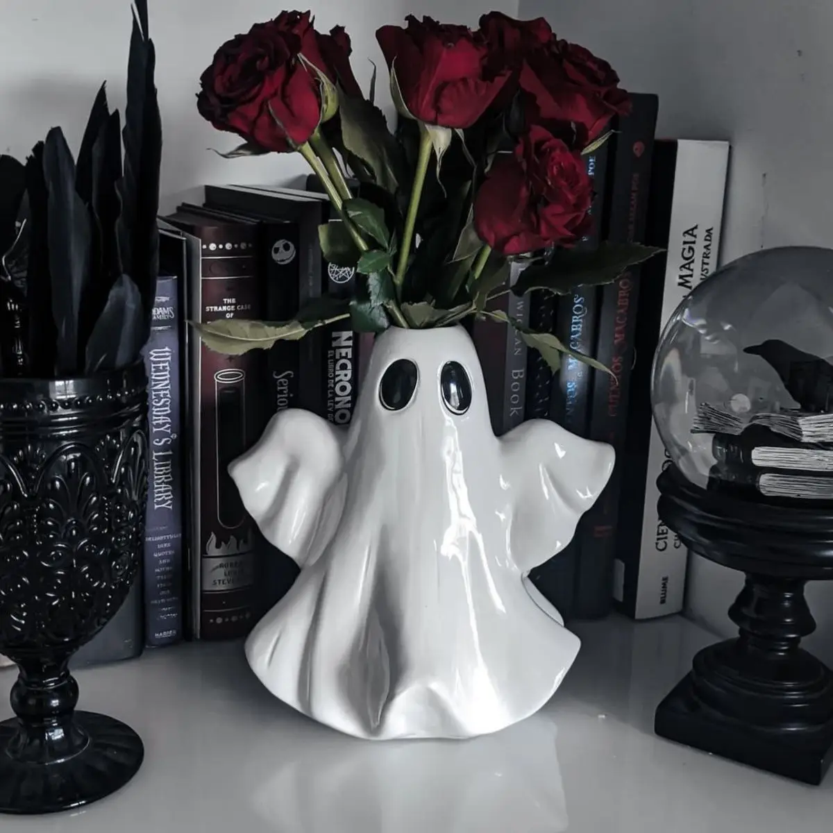 Halloween Geist Vase Gothic Keramik Blume Vase Hydrokultur Cartoon Geist Pflanzer Desktop Ornamente Halloween Wohnkultur Geschenke