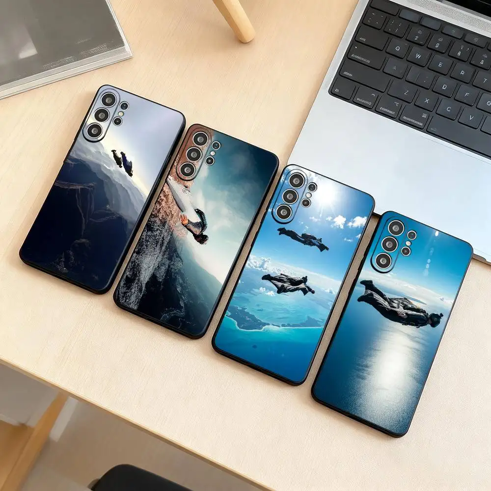 Wingsuit Flying  Phone Case Black Silicone Soft For Samsung S25,S24,S21,S22,S23,S30,Ultra,S20,Plus,Fe,Lite