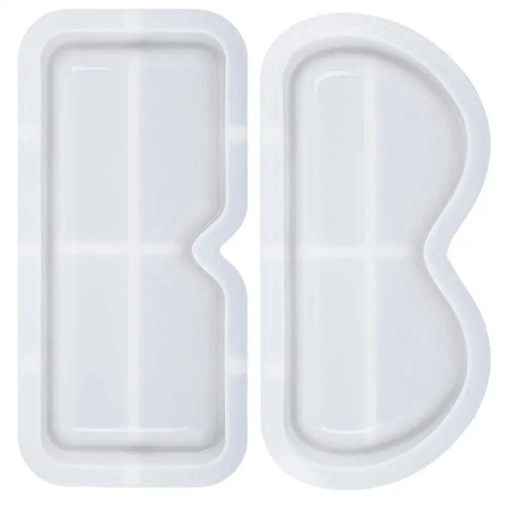 

2 Pcs Glasses Tray Molds Silicone Epoxy Resin Holder Rack Lightweight Compact DIY Crafts Home Banquet Family Gathering Different