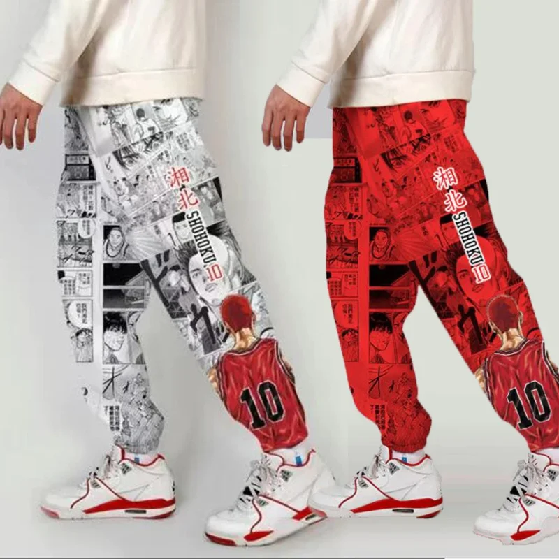

Anime SLAM DUNK Shohoku Pants 3D Joggers Pants Men/Women Casual Trousers Hip Hop Sweatpants Sakuragi Hanamichi Cosplay Costumes