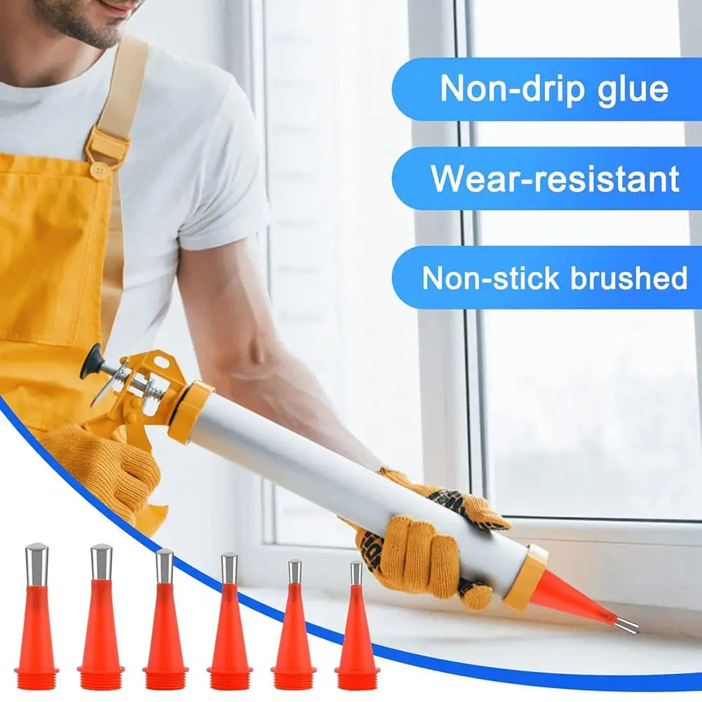 

14+6PCS StainlessSteel Caulk Nozzle Applicator Caulking Bathroom Sink Finisher Silicone Tool Sealant Glue Finishing Kitchen D0I5